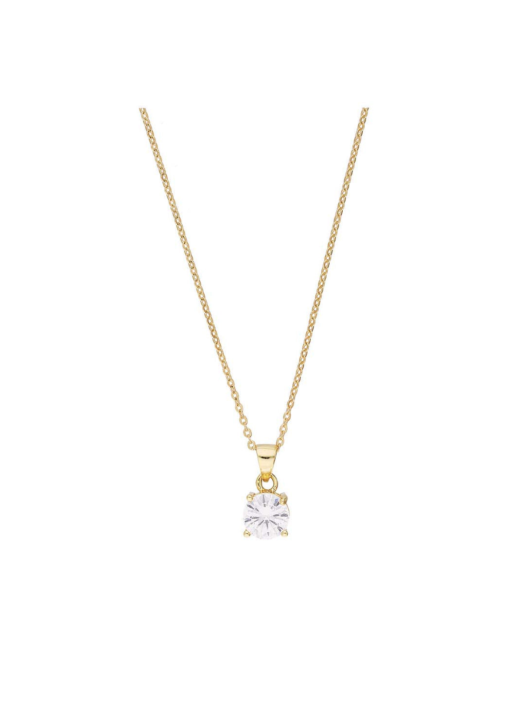 Fio com pendente em prata 925 banhado a ouro com zircónia