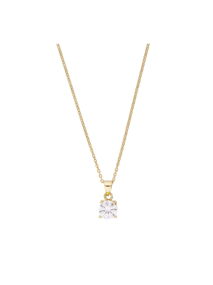 Fio com pendente em prata 925 banhado a ouro com zircónia