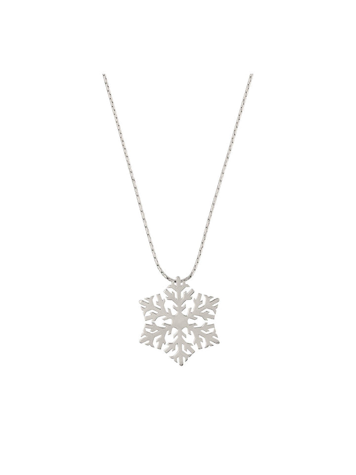 Fio com pendente floco de neve em prata 925