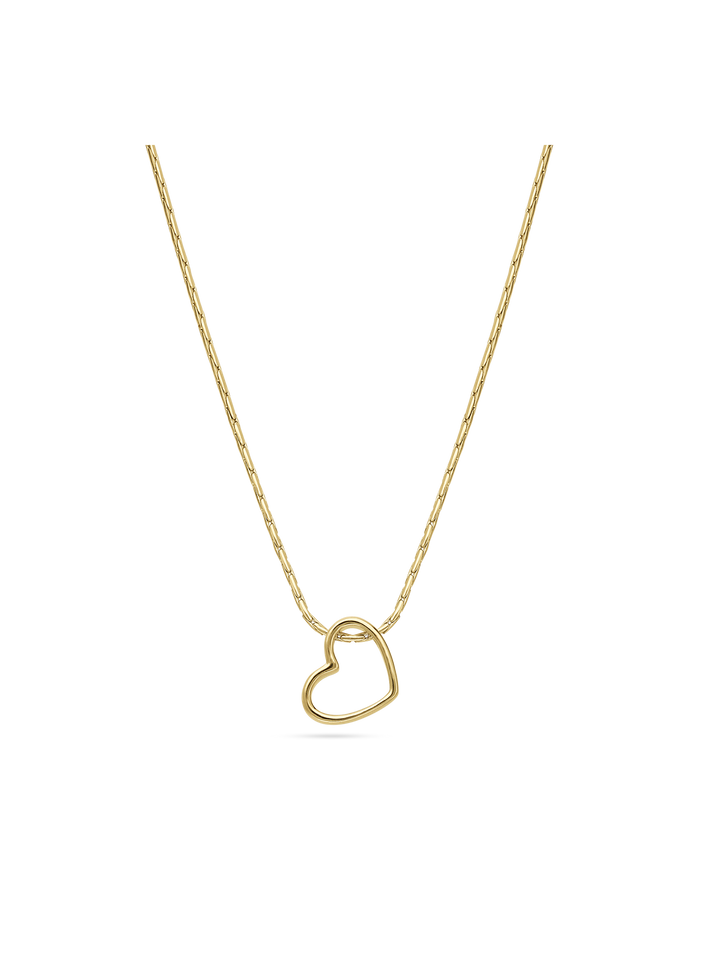 Fio com pendente coração banhado a ouro