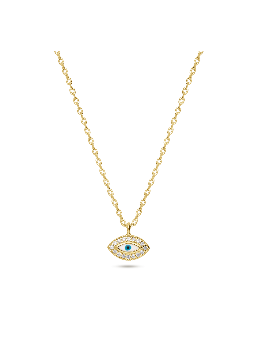 Fio com pendente banhado a ouro com zircónia e esmalte