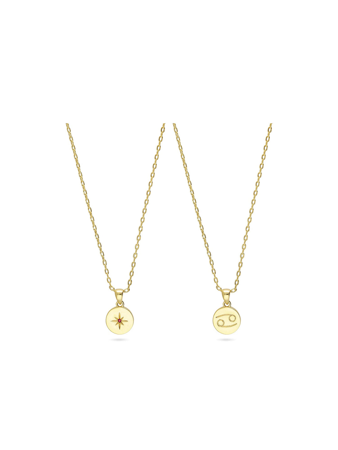 Fio com pendente do signo Caranguejo banhado a ouro