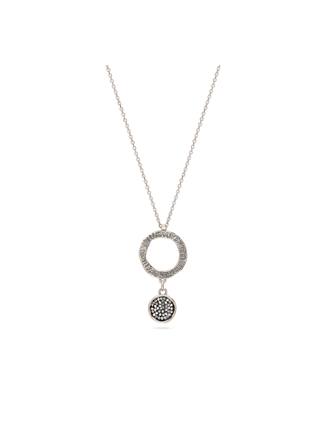 Fio com pendente em prata 925 com cristal swarovski