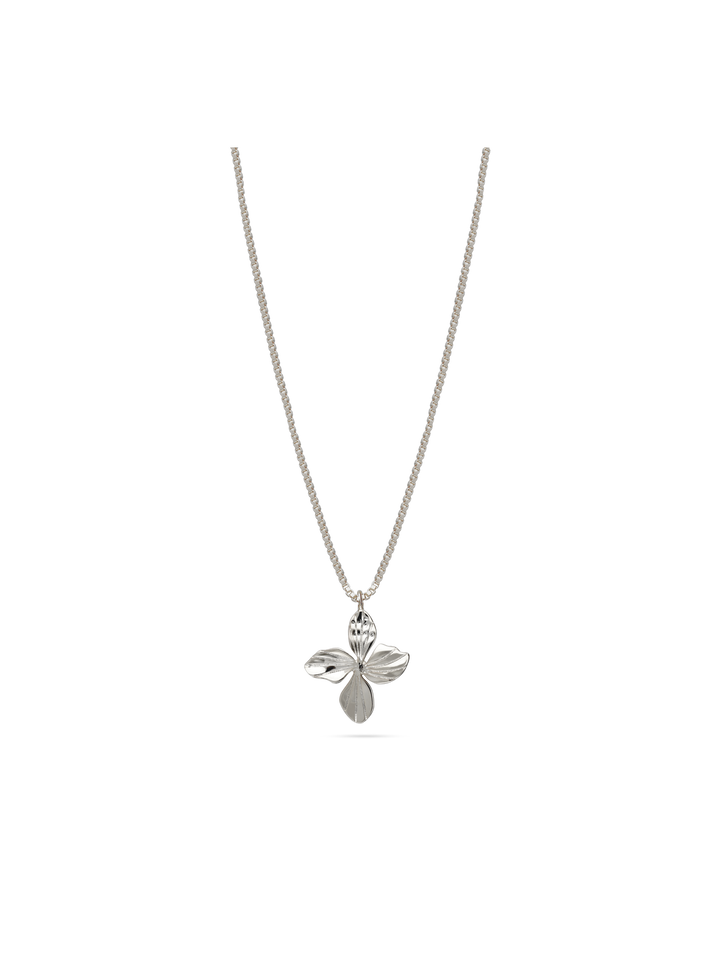 Fio com pendente flor em prata 925