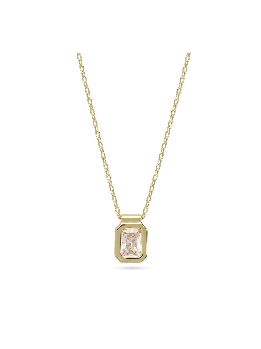 Fio com pendente banhado a ouro com zircónia