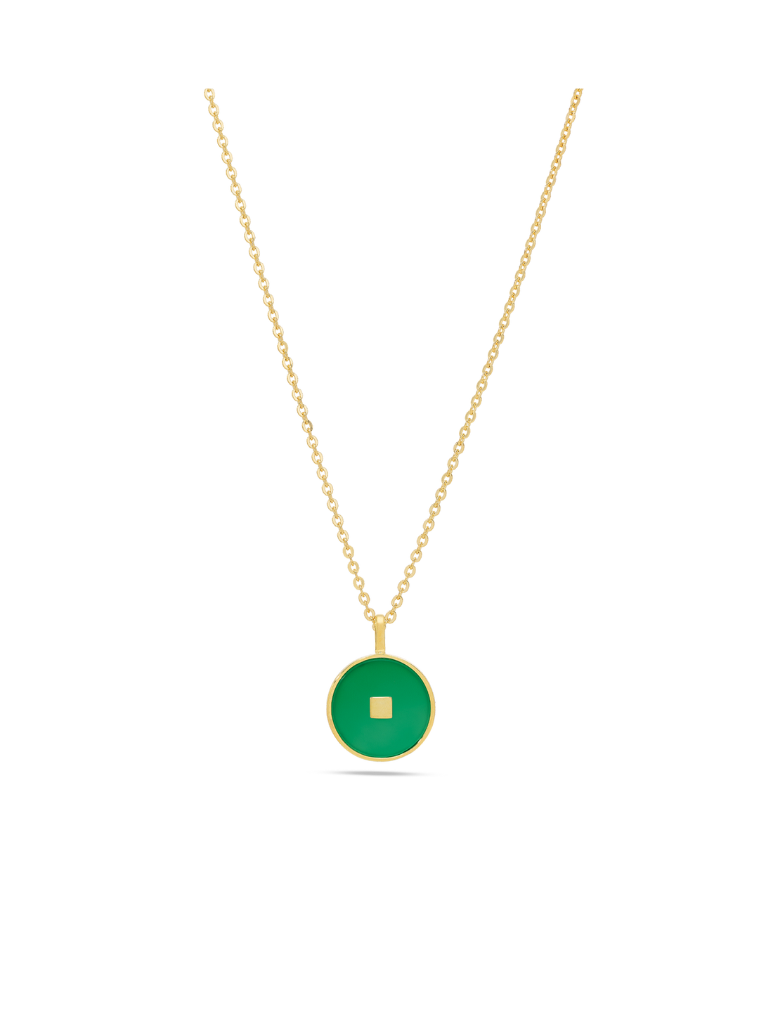 Fio com pendente banhado a ouro com Aventurina - Sorte e Prosperidade
