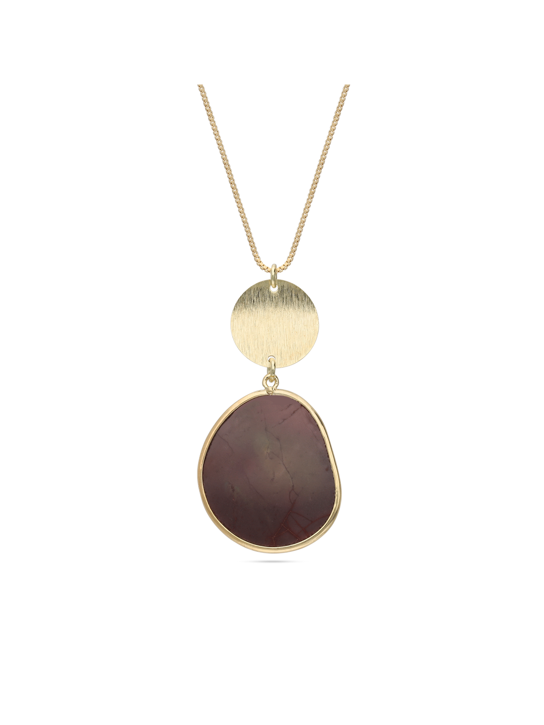 Fio com pendente banhado a ouro com pedra ockiite
