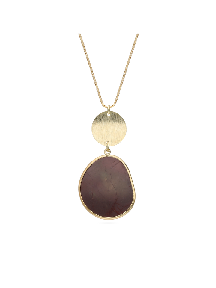 Fio com pendente banhado a ouro com pedra ockiite