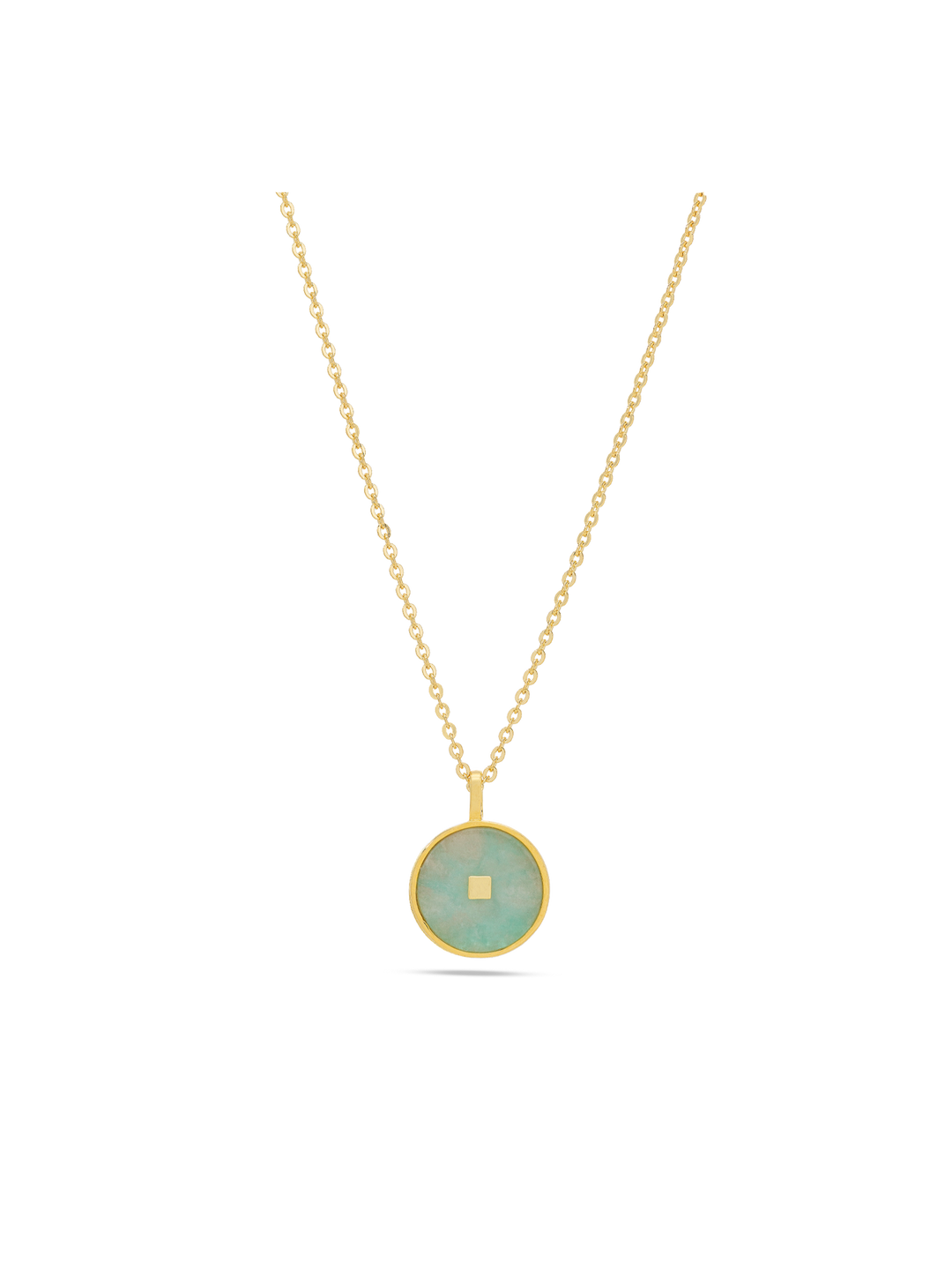 Fio com pendente banhado a ouro com Amazonite - Calma e Harmonia