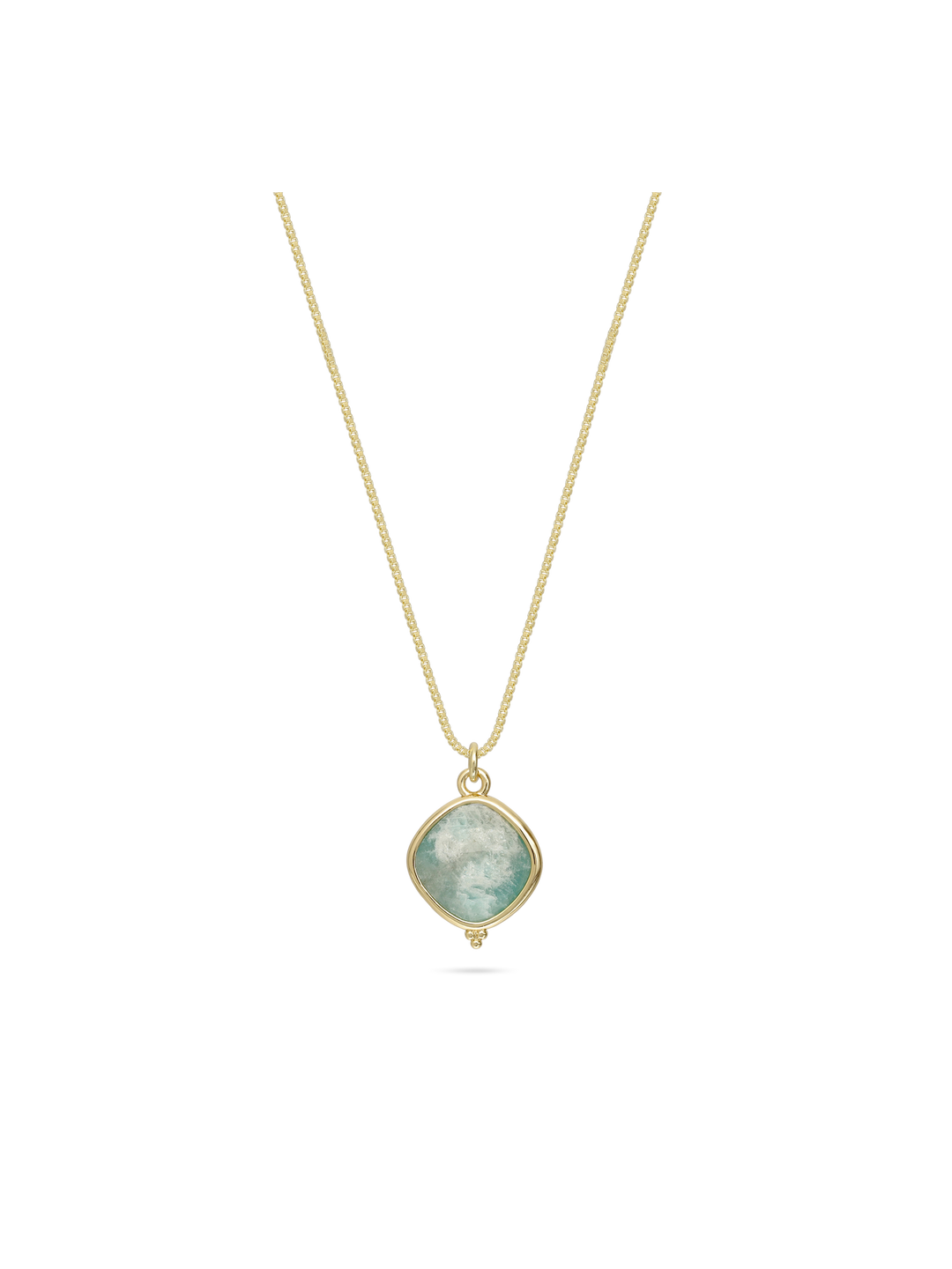 Fio com pendente banhado a ouro com amazonite