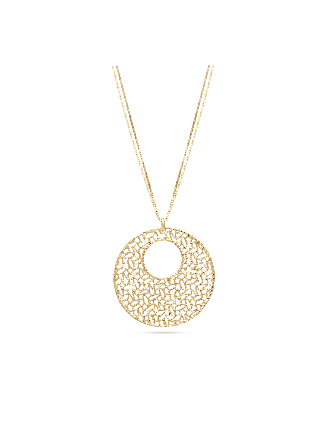 Fio com pendente círculo banhado a ouro