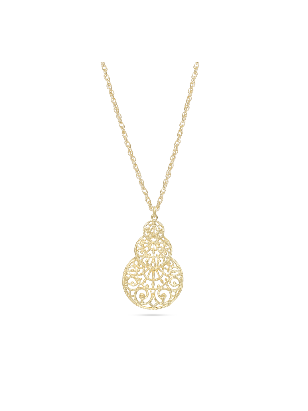 Fio com pendente trabalhado banhado a ouro