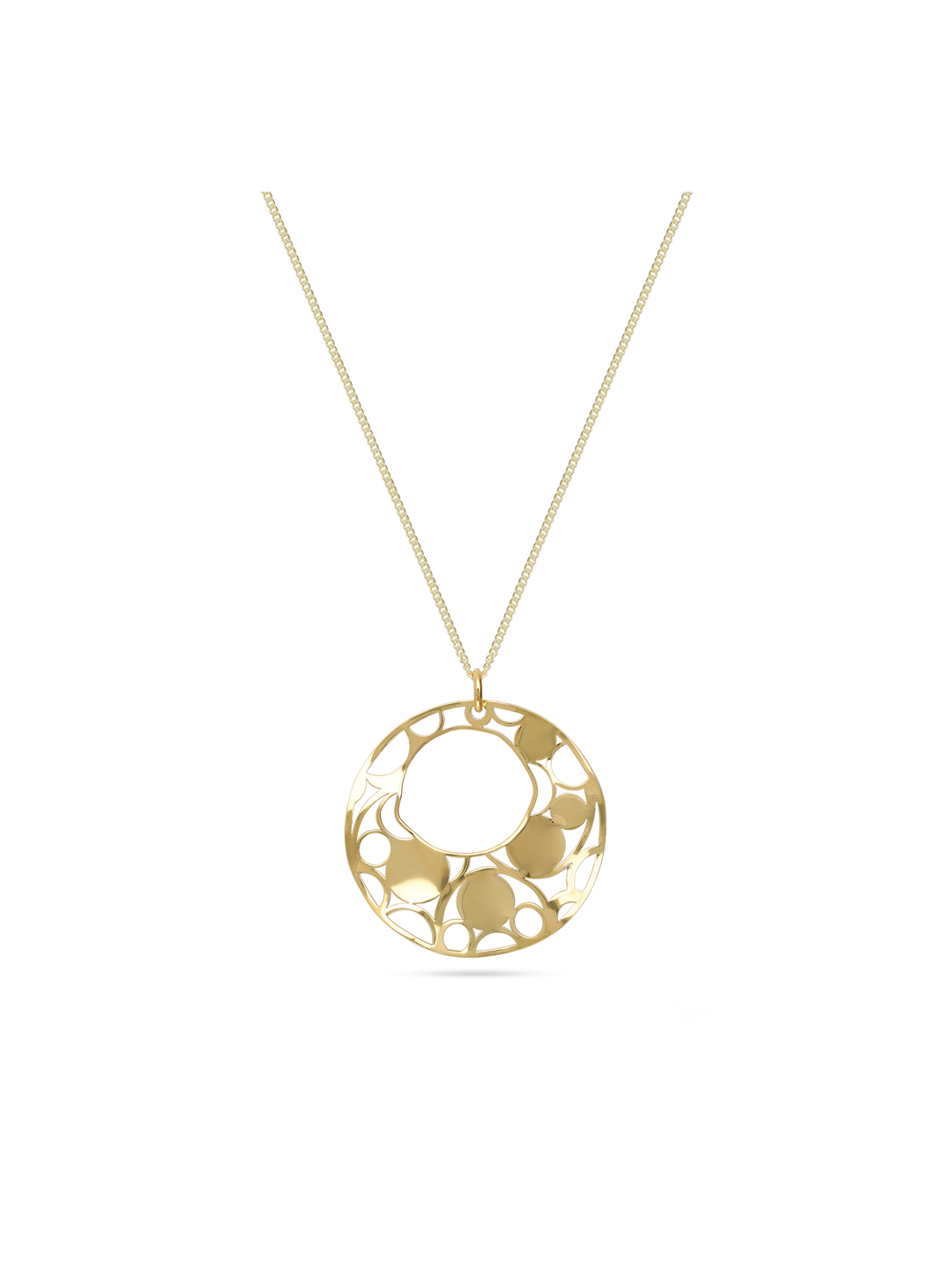 Fio com pendente círculo banhado a ouro
