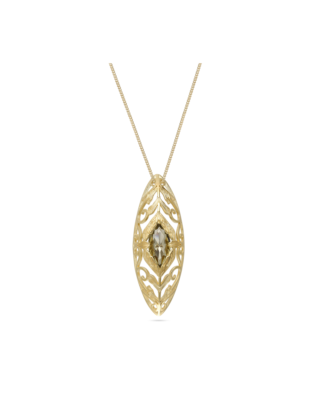 Fio com pendente banhado a ouro com vidro cristal