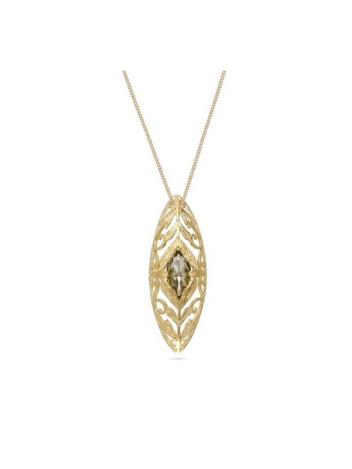 Fio com pendente banhado a ouro com vidro cristal