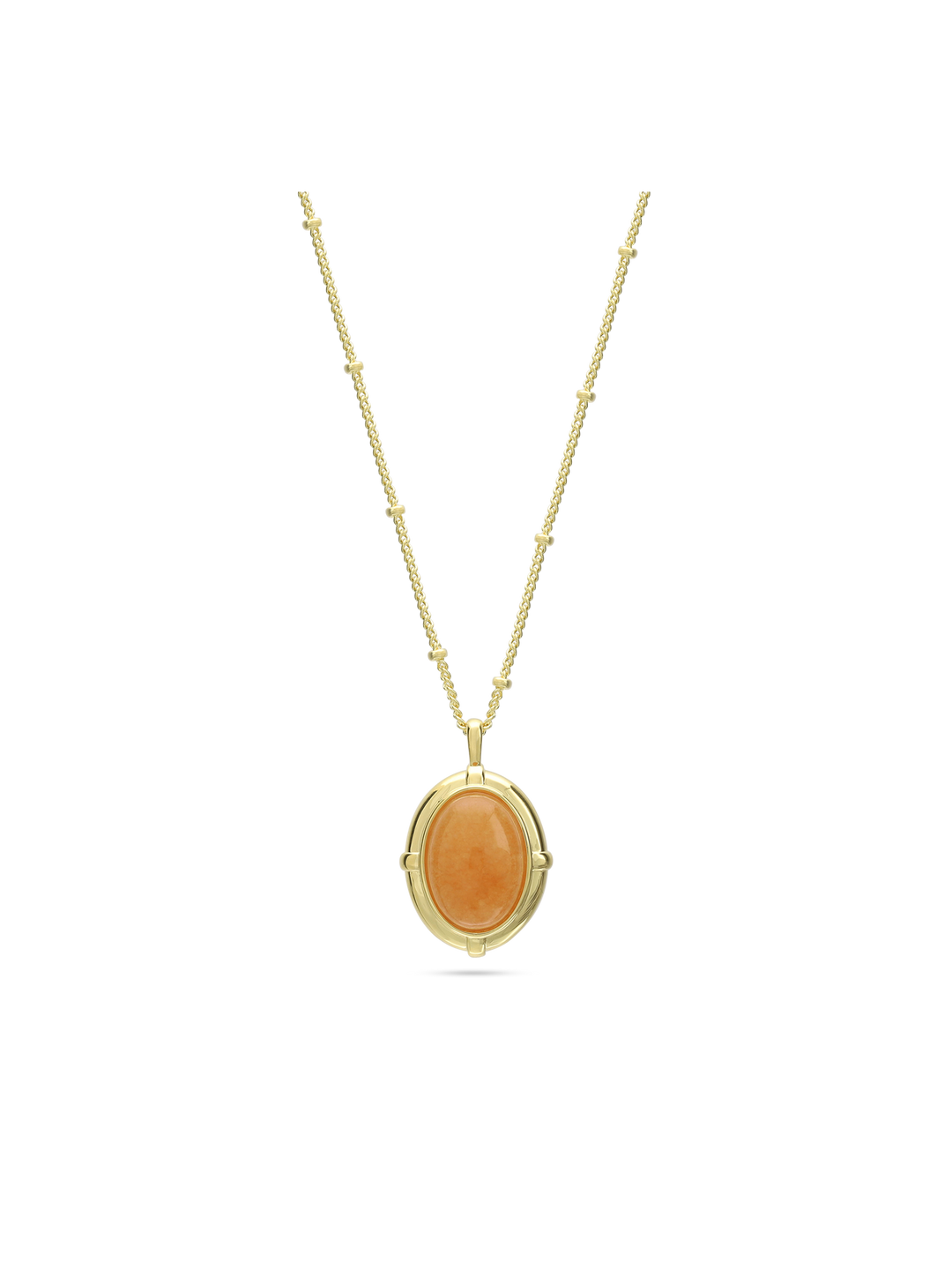 Fio com pendente vintage banhado a ouro com aventurina laranja