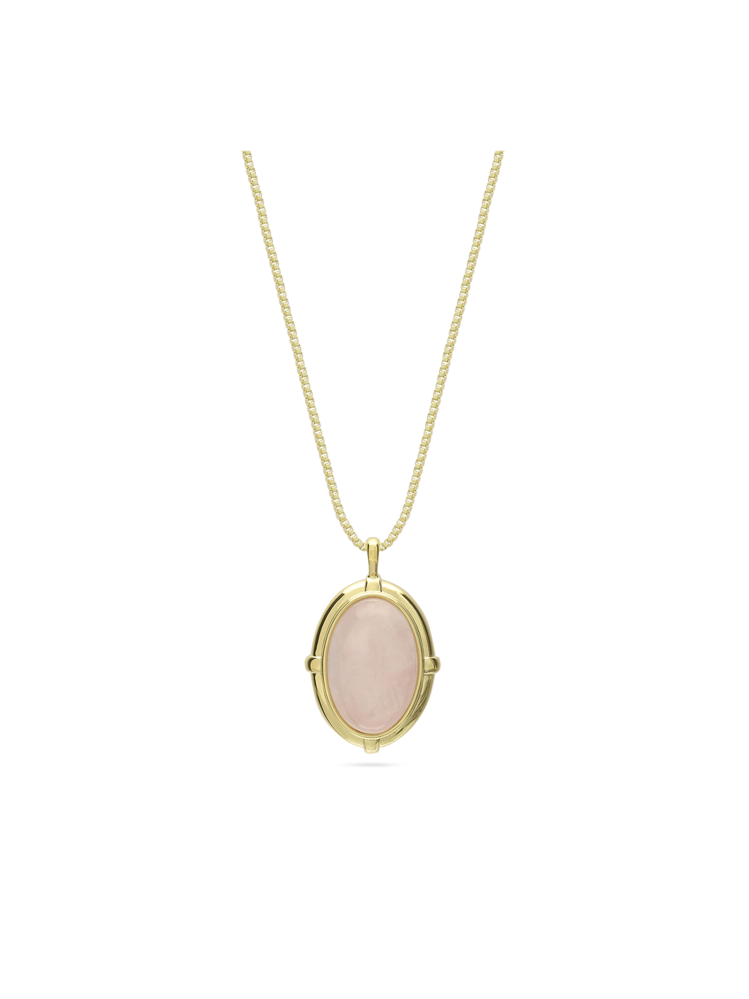 Fio com pendente vintage banhado a ouro com quartzo rosa