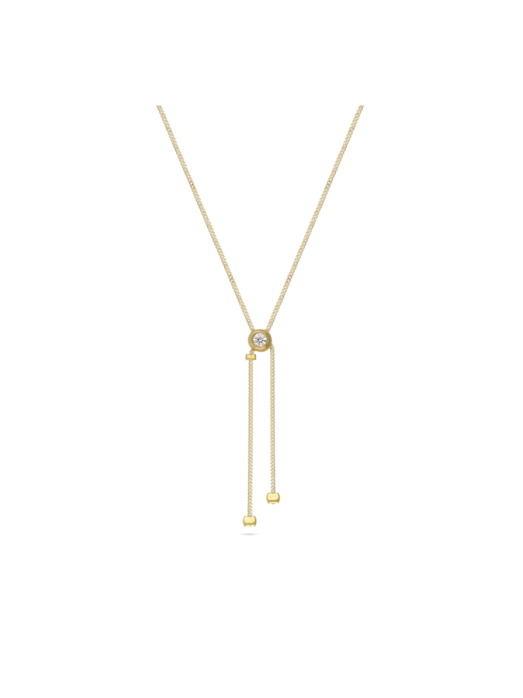 Fio com pendente banhado a ouro com zircónia