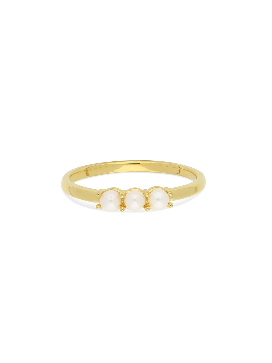 Anel banhado a ouro com pérolas