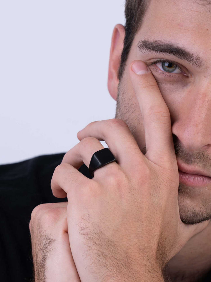 Anel masculino em aço inoxidável