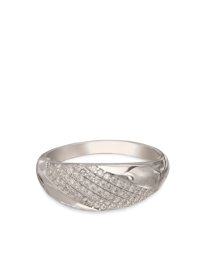 Anel em prata 925 com zircónias transparentes