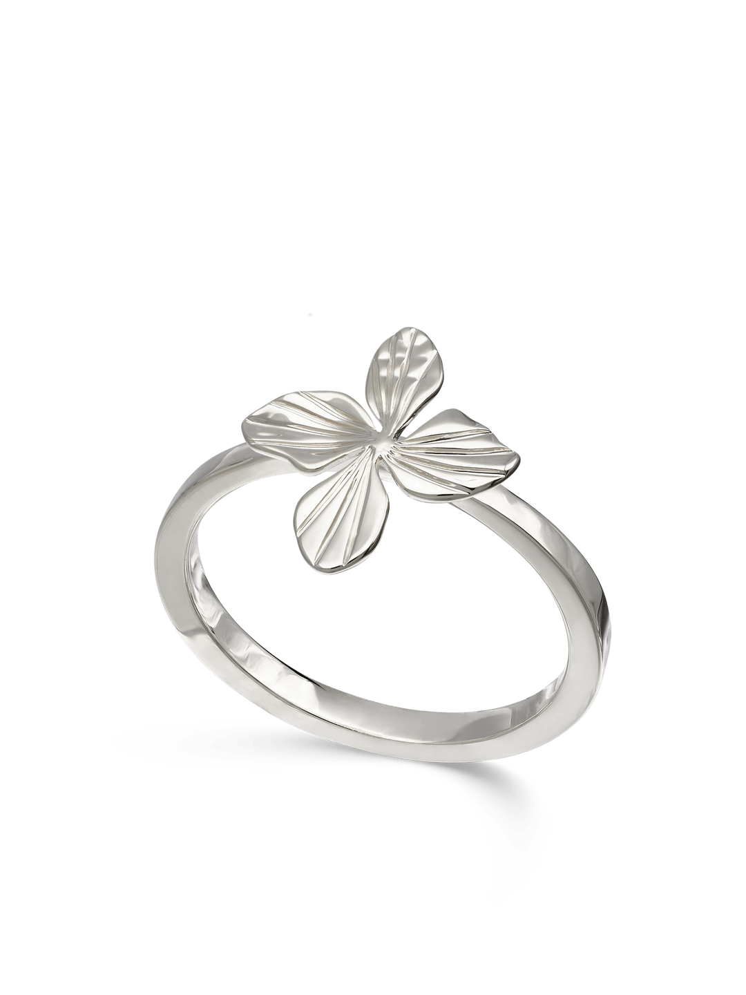 Anel flor em prata 925