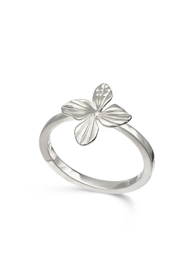 Anel flor em prata 925
