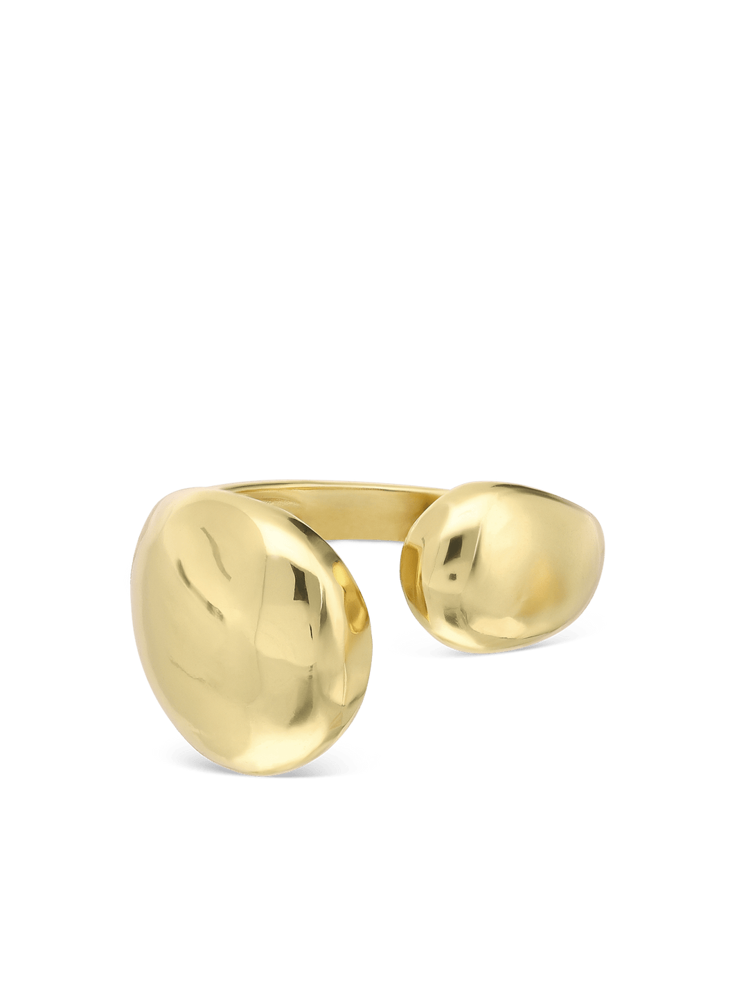 Anel aberto banhado a ouro com forma orgânica