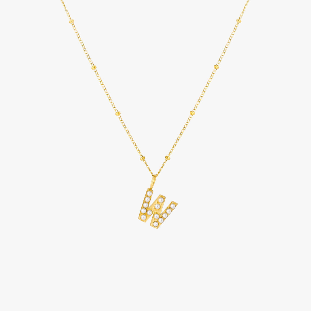 Pearl Initial Necklace