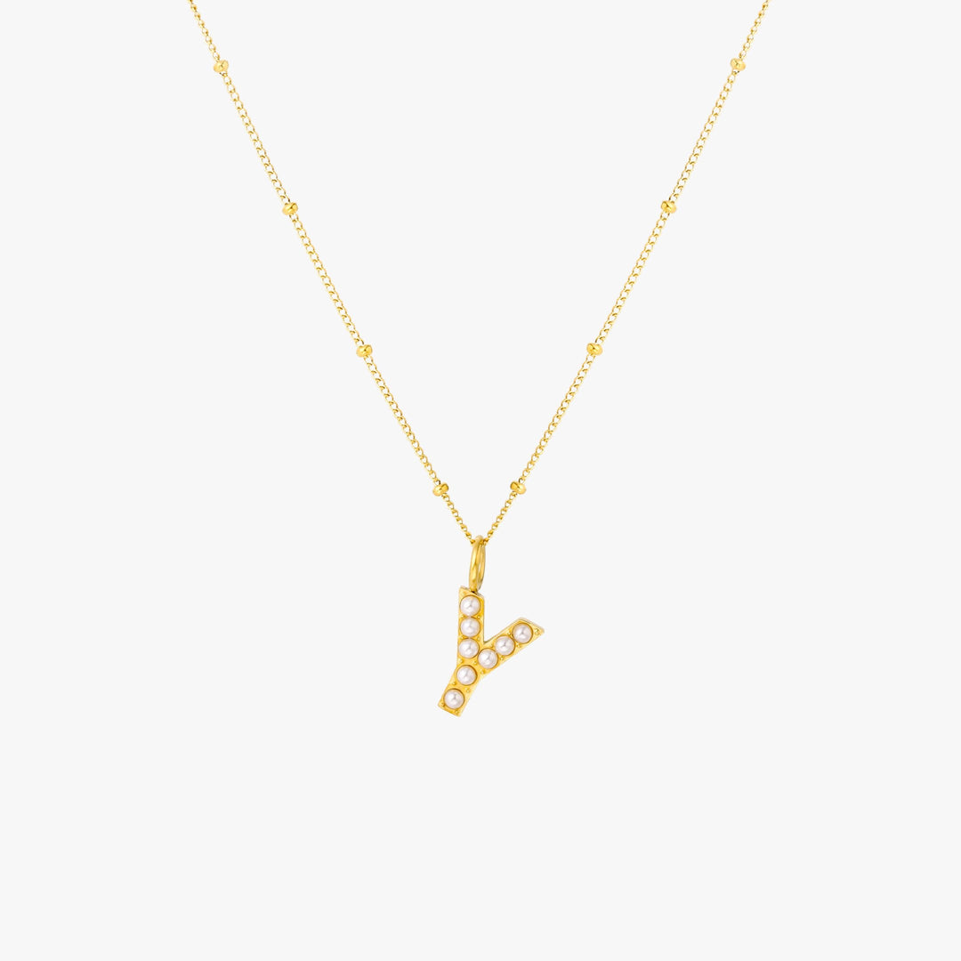 Pearl Initial Necklace