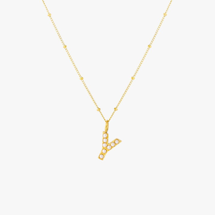 Pearl Initial Necklace