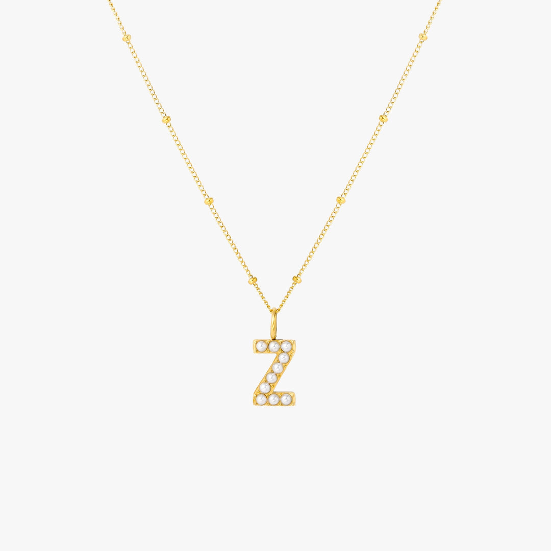 Pearl Initial Necklace