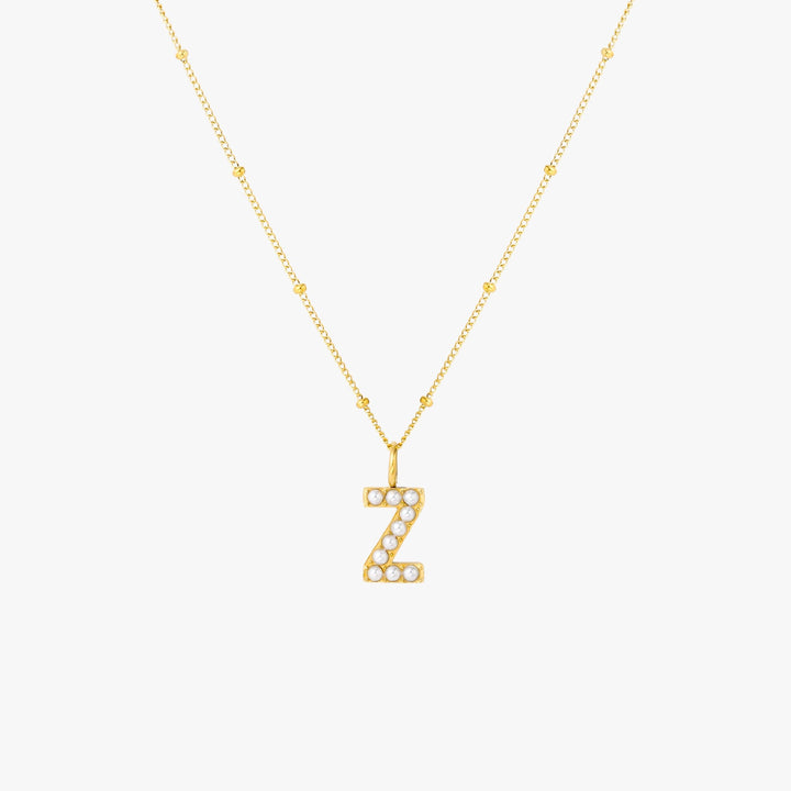 Pearl Initial Necklace