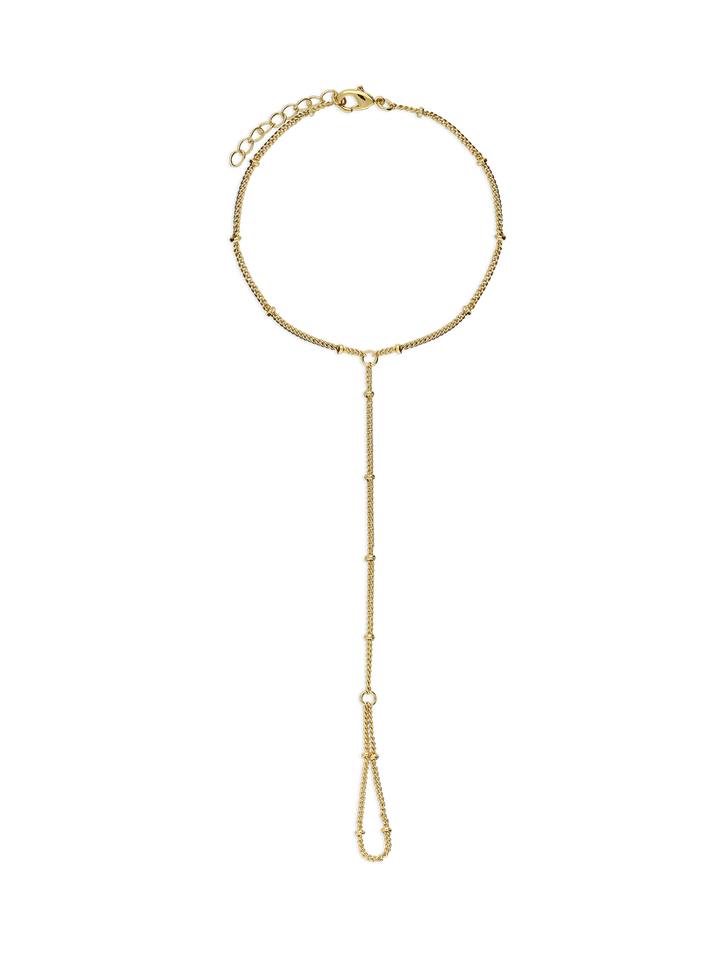 Pulseira de mão banhada a ouro com bolinhas
