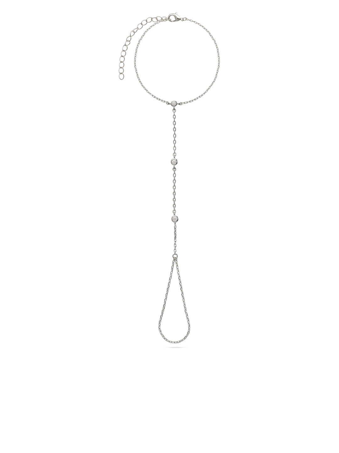 Pulseira de mão em prata 925 com zircónia