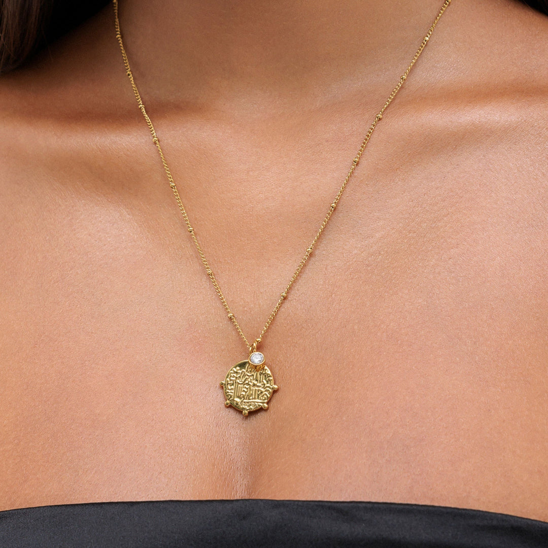"ELORA" Greek Medallion Necklace