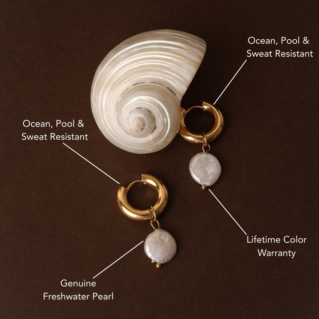 Chunky Pearl Hoops