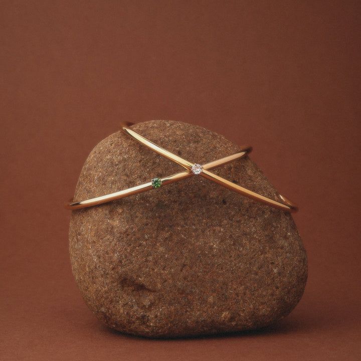 Thin Emerald Cuff