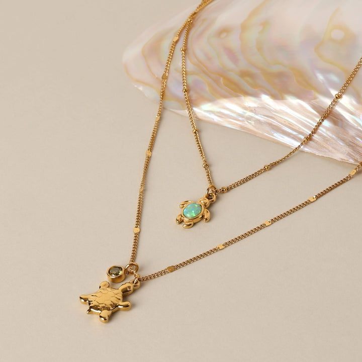 Opal Turtle Necklace