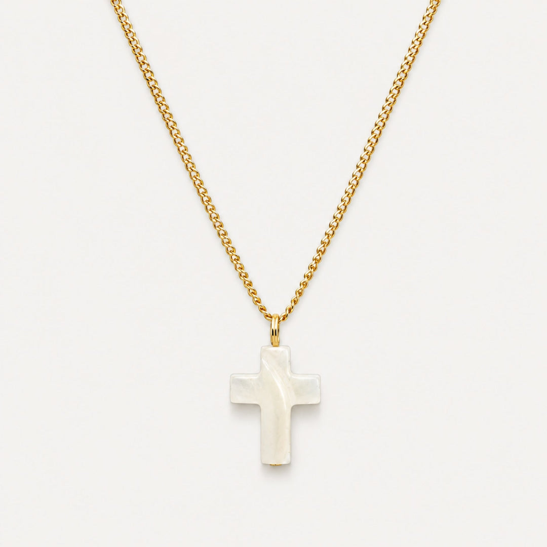 Mother of Pearl Cross Necklace