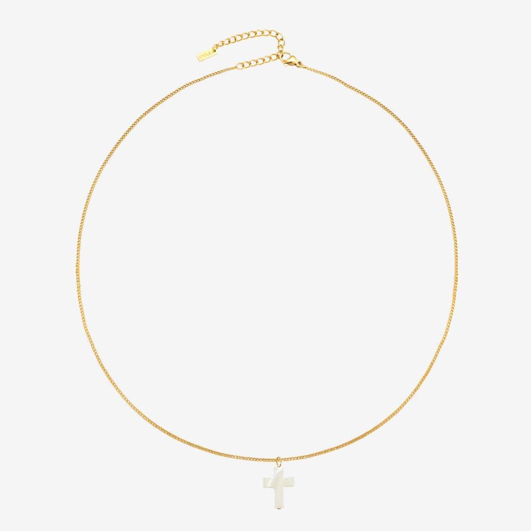 Mother of Pearl Cross Necklace