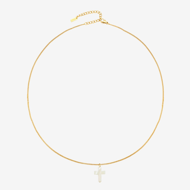 Mother of Pearl Cross Necklace