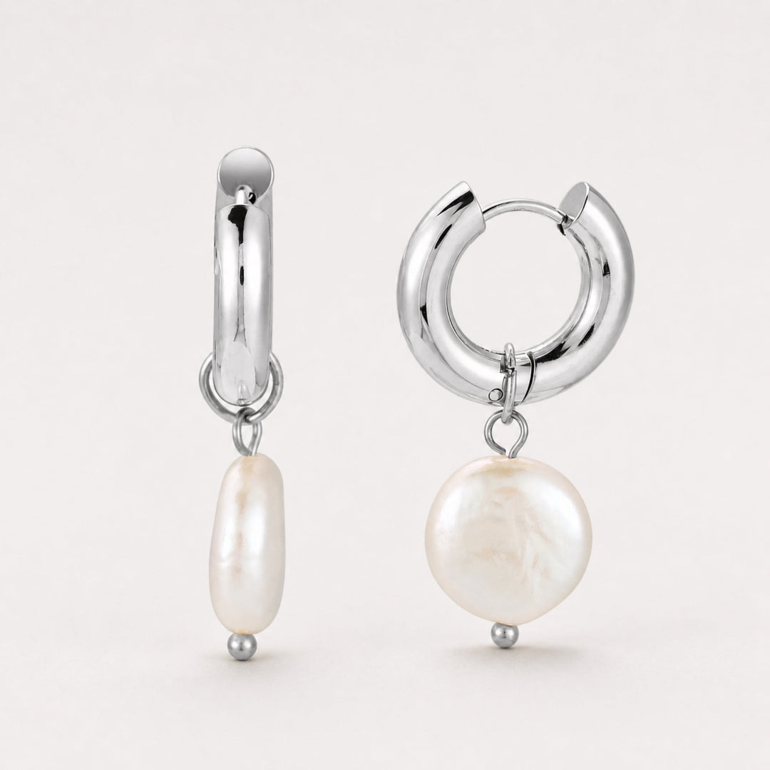 Chunky Pearl Hoops